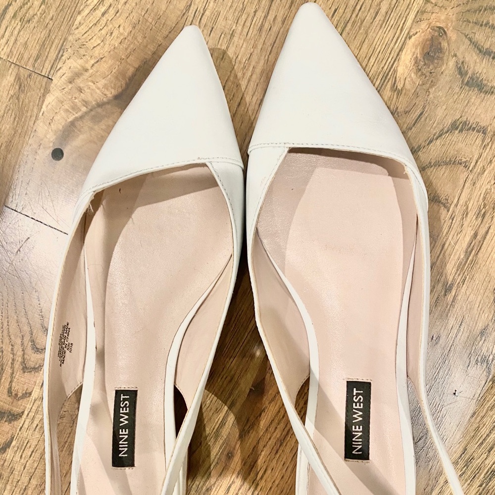 White Nine West Pointed 1 inch Heel